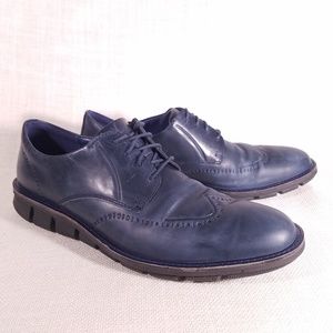 Ecco Jeremy Blue Washed Leather Wingtip Oxfords